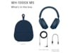 Sony WH-1000XM5 Trådløse høretelefoner, Over-Ear (blå) Høretelefoner