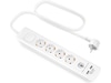 Andersson ELS 5.0 -  4 way with switch, USB 5V 2.1A, 1,5m White Forlængerkabel & strømskinne