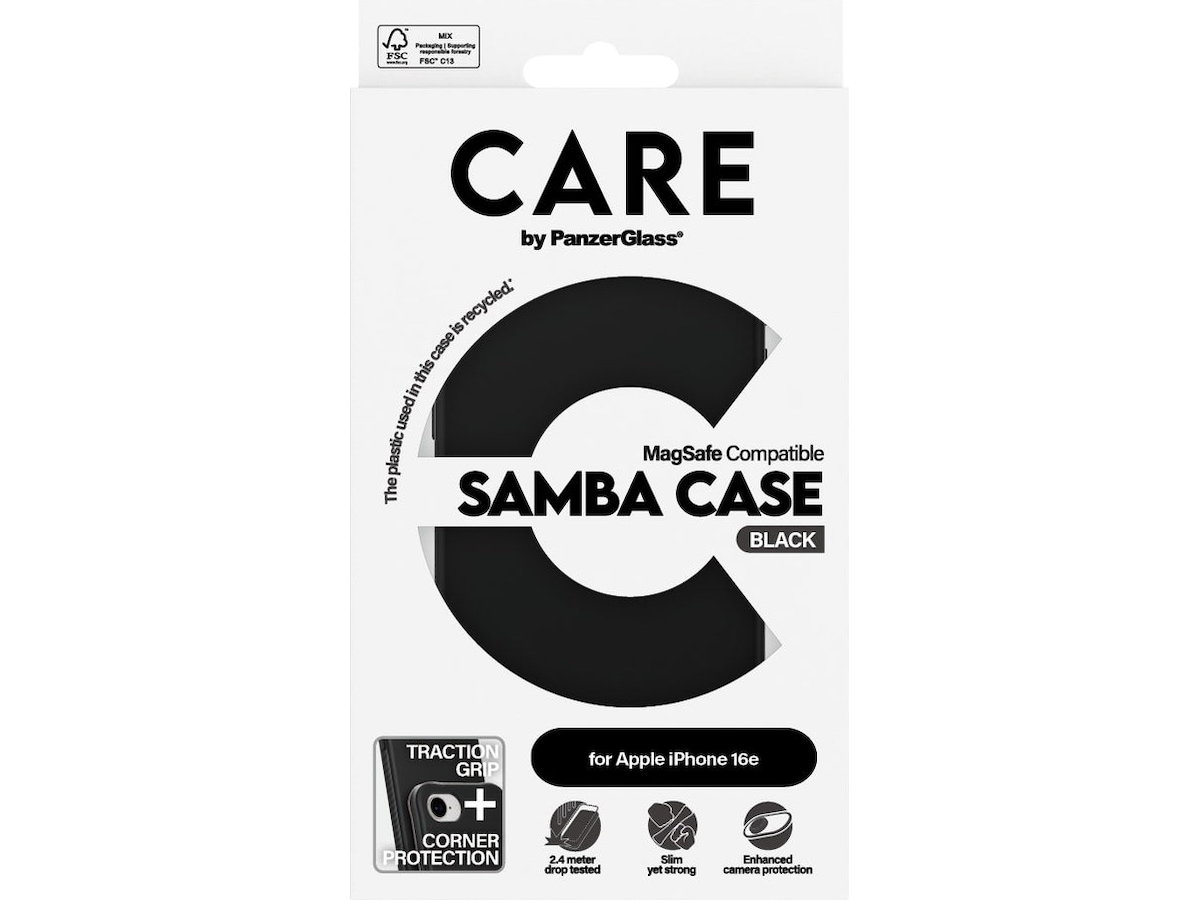 PanzerGlass CARE iPhone 16e Fashion MagSafe cover (sort) Mobilcover