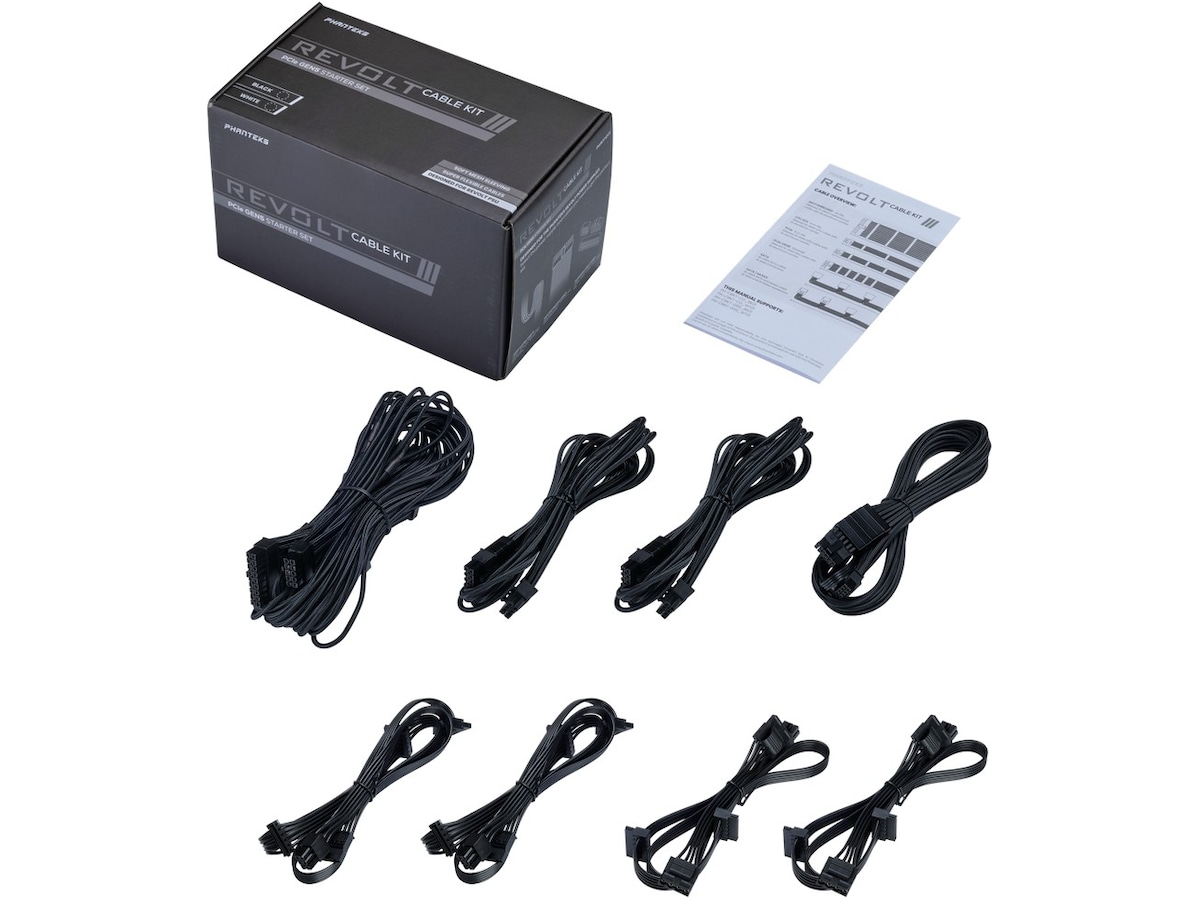 Phanteks Revolt Cable Kit, PCIe Gen5 Starter Set (sort) Datakabler