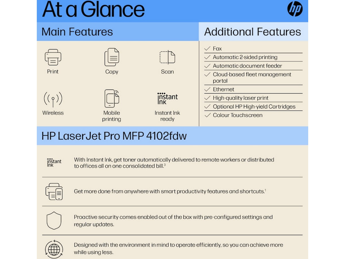 HP LaserJet Pro MFP4102fdw laserprinter Printere