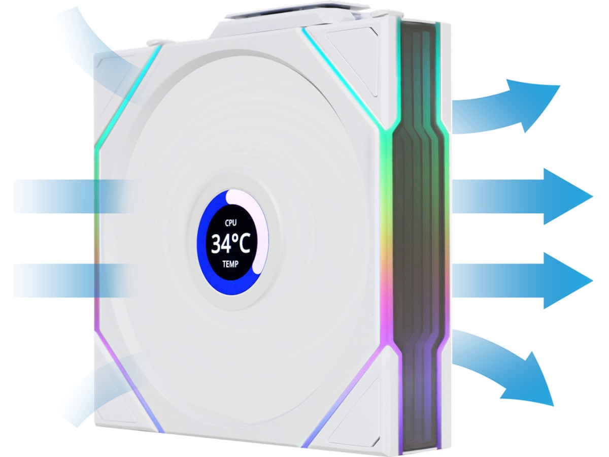 Lian Li UNI FAN TL Wireless LCD Reverse 3pk (sort) Blæsere