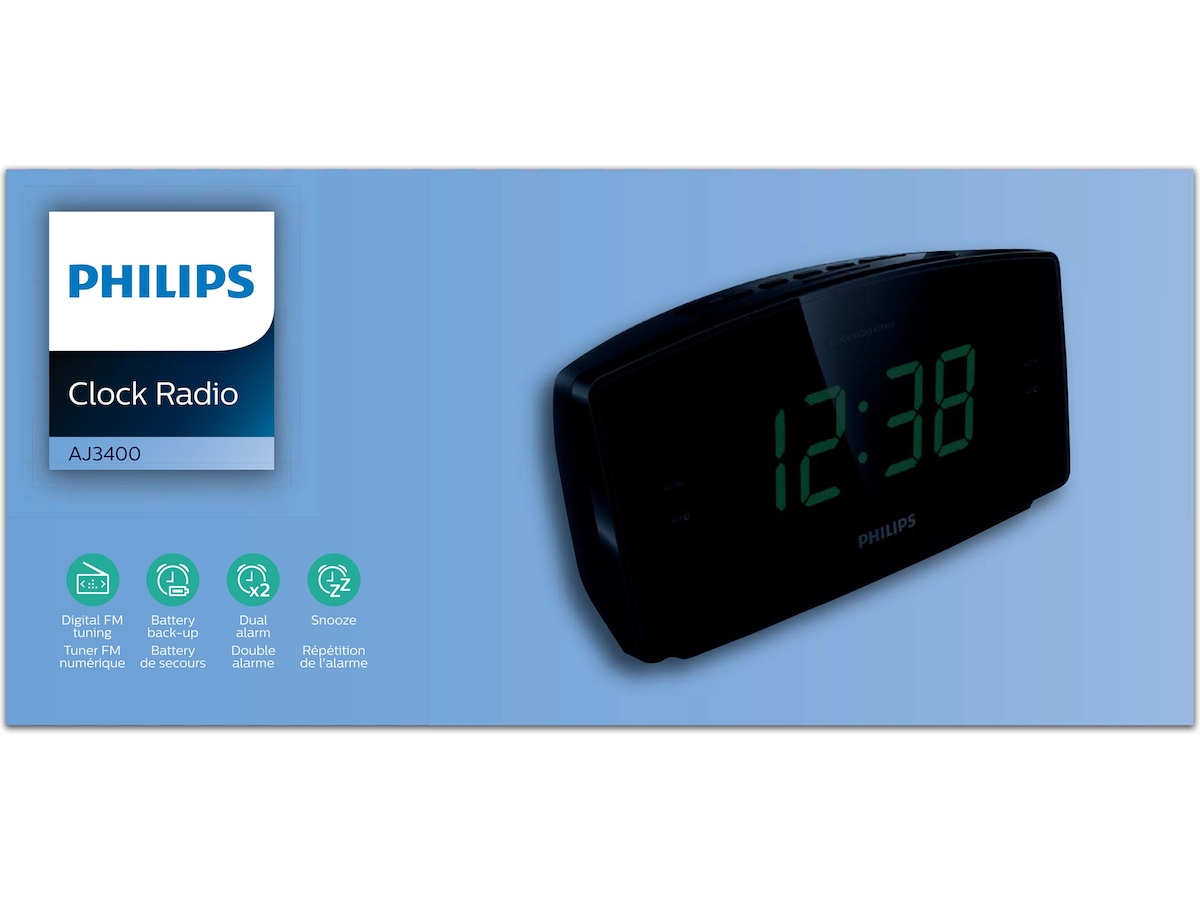 Philips Clock Radio AJ3400 Radioer Komplett.dk