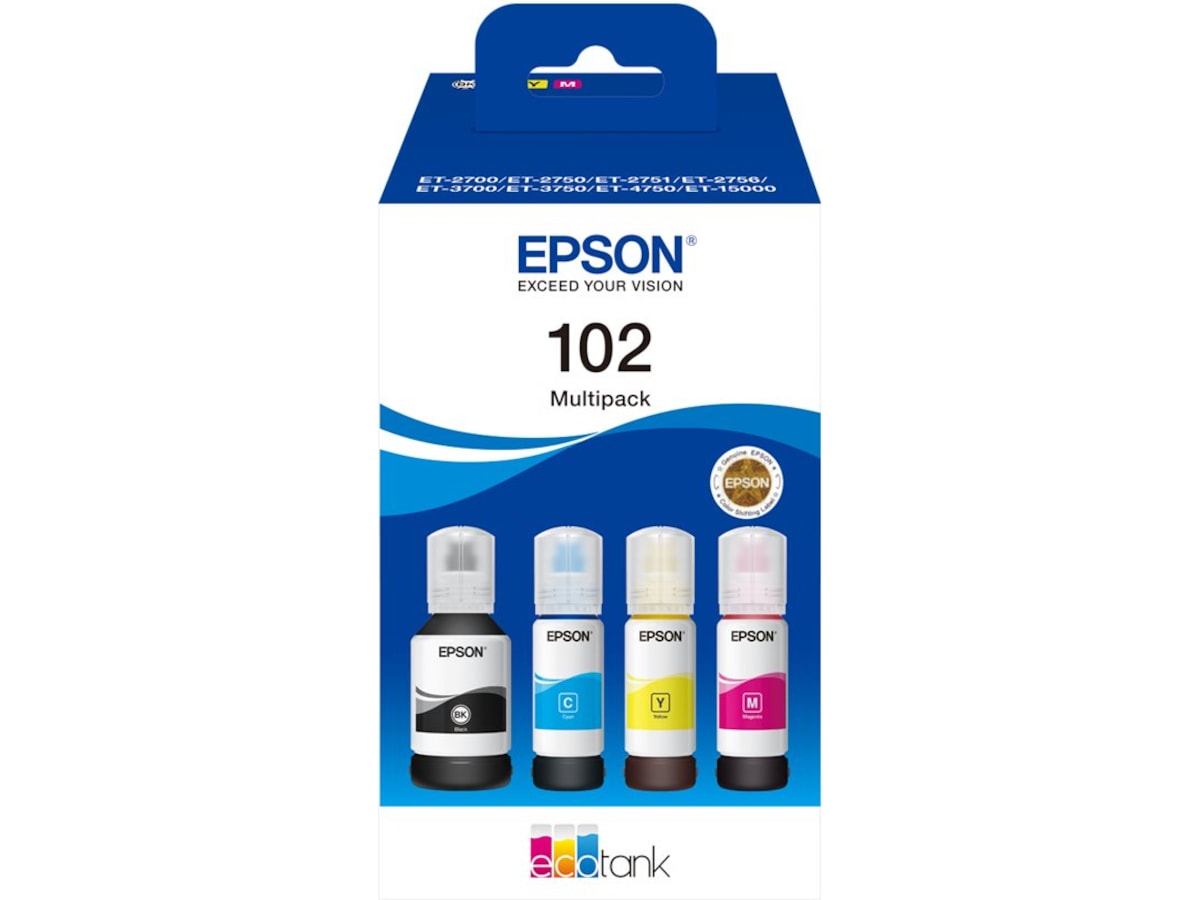 Epson Blæk 102 EcoTank 4-colour Multipack Blækpatroner
