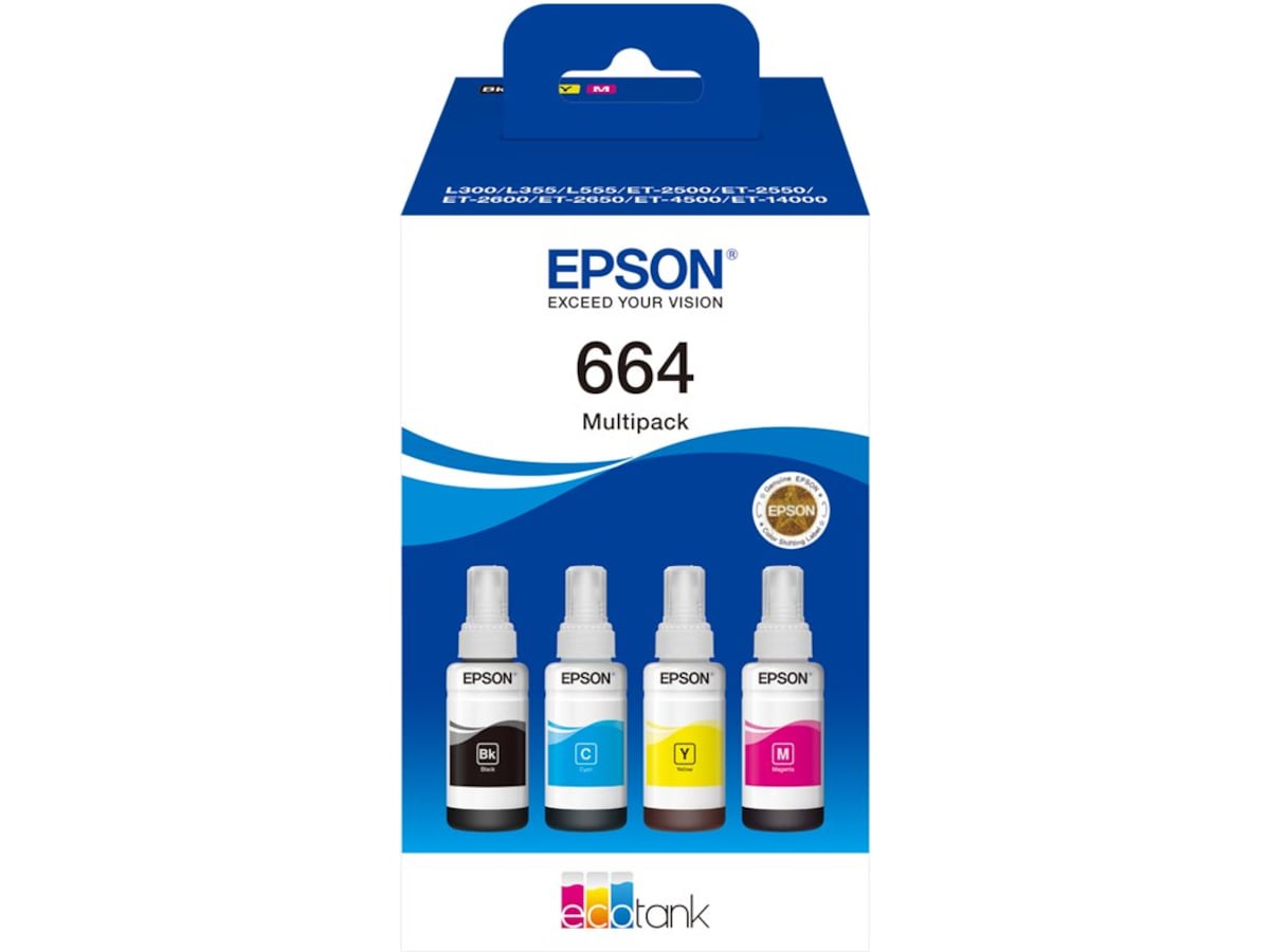 Epson Blæk 664 EcoTank 4-colour Multipack Blækpatroner