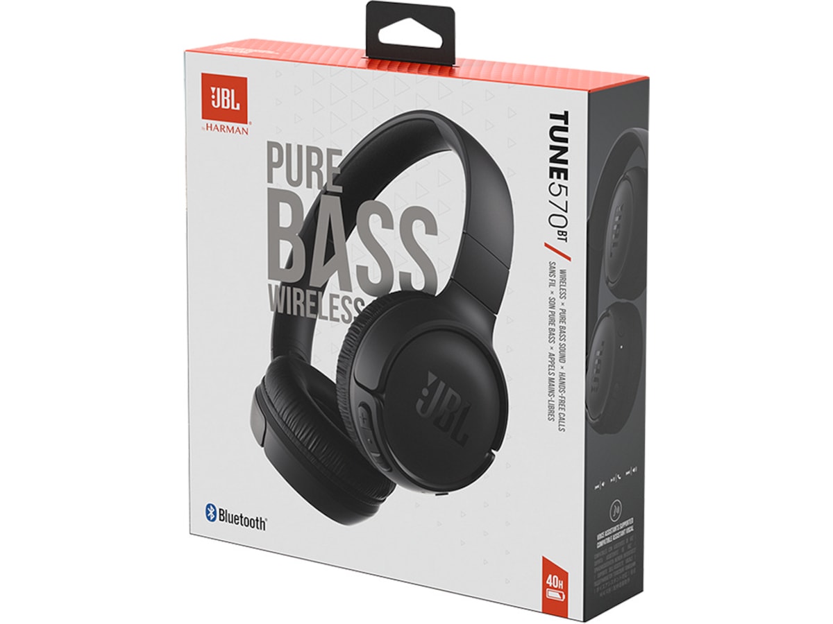 JBL Tune 570BT Trådløse Høretelefoner, On-Ear (sort) Høretelefoner