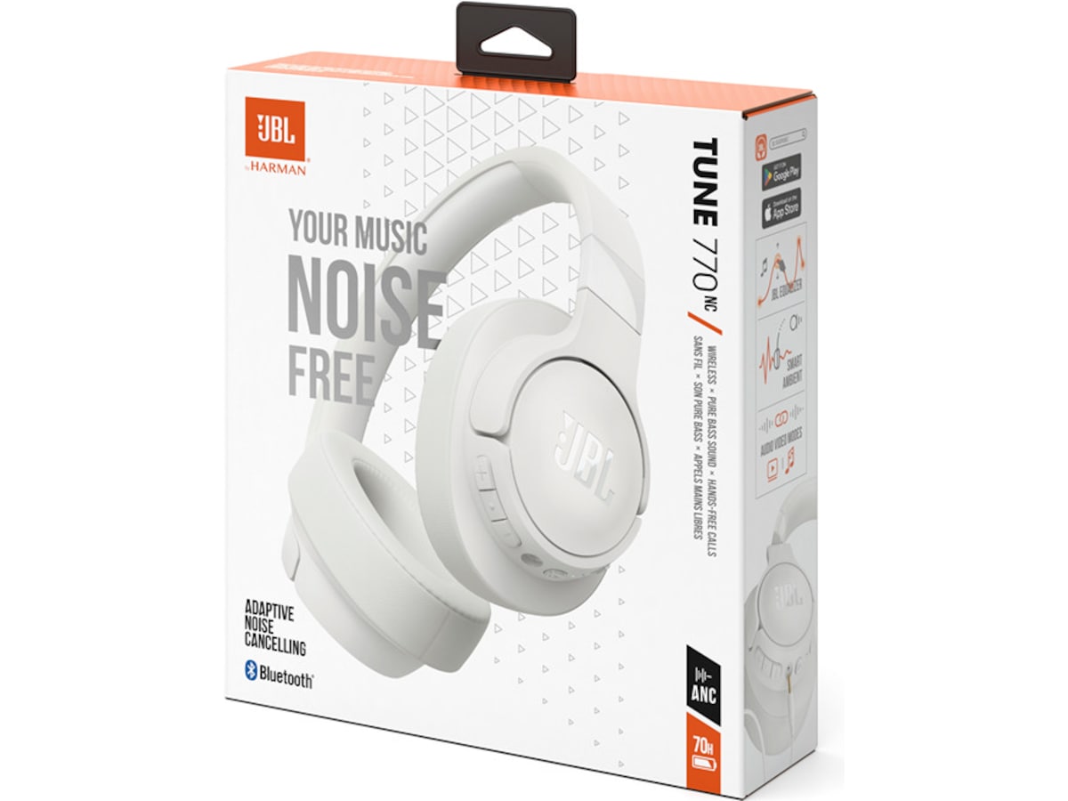 JBL Tune 770NC ANC Trådløse høretelefoner, Over-Ear (hvid) Høretelefoner