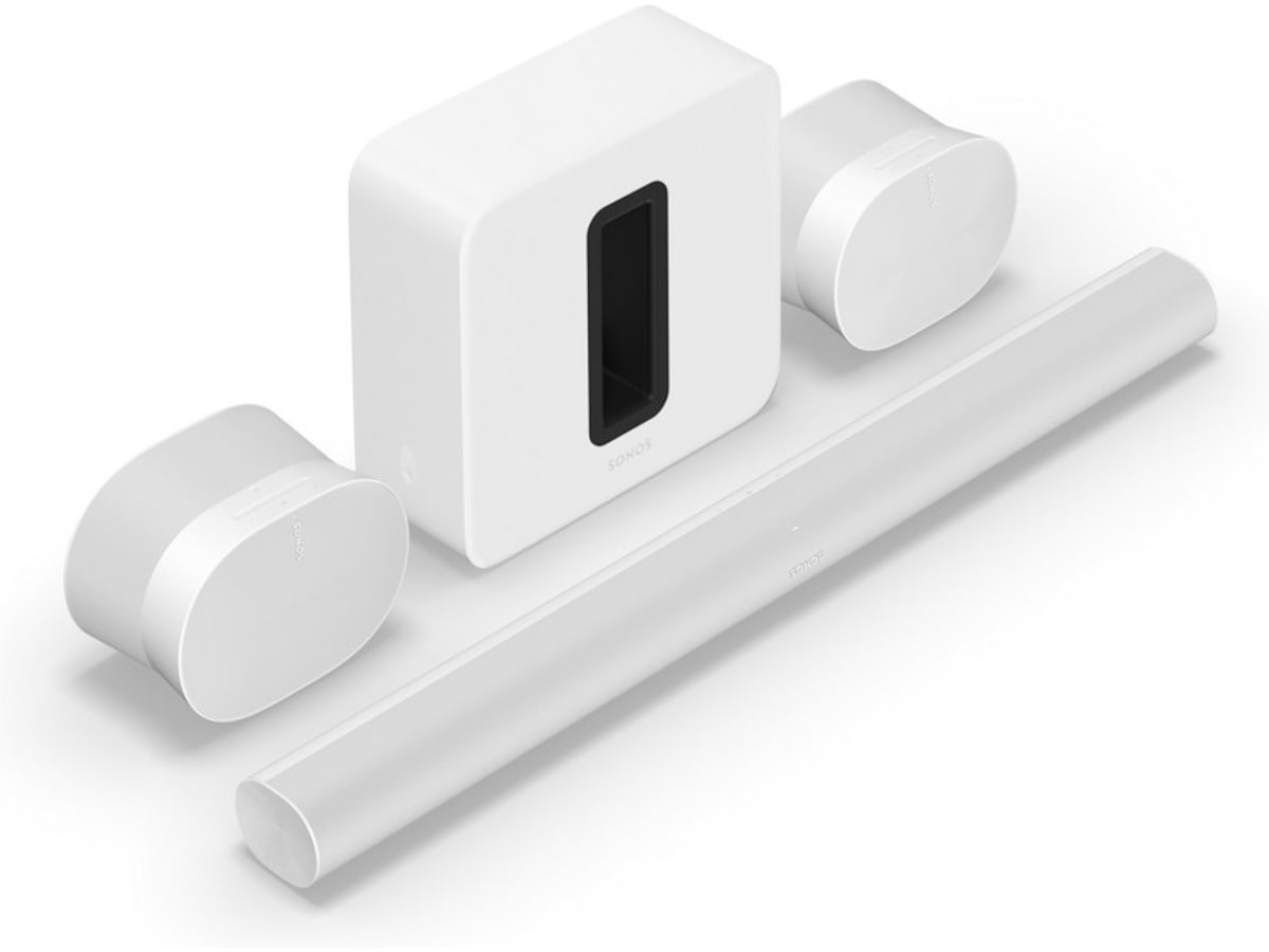 Sonos Arc Soundbar (hvid) + 2x Era 300 og 1x Sub (Gen3) Soundbars