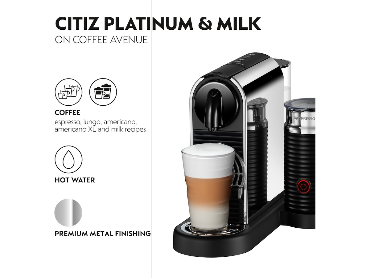 Nespresso CitiZ & Milk by De'Longhi kapselmaskine (sort) Kapselmaskiner