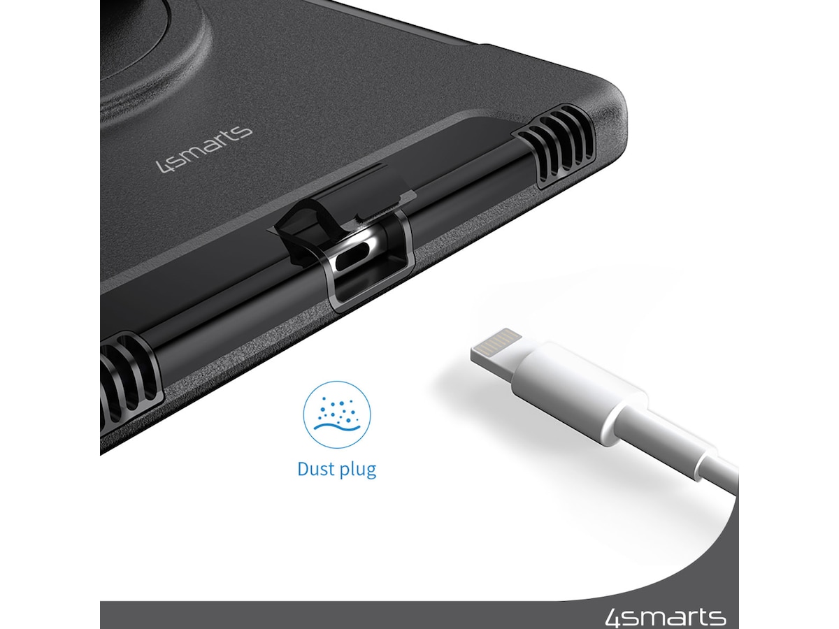 4smarts Galaxy Tab A9+ Rugged Case Grip cover (sort) Cover til tablet