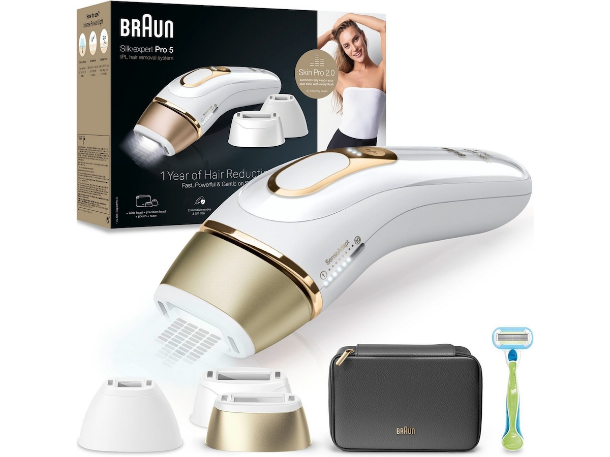 Braun IPL Silk·expert Pro 5 PL5242 (hvid/guld) Epilator & IPL-hårfjerning