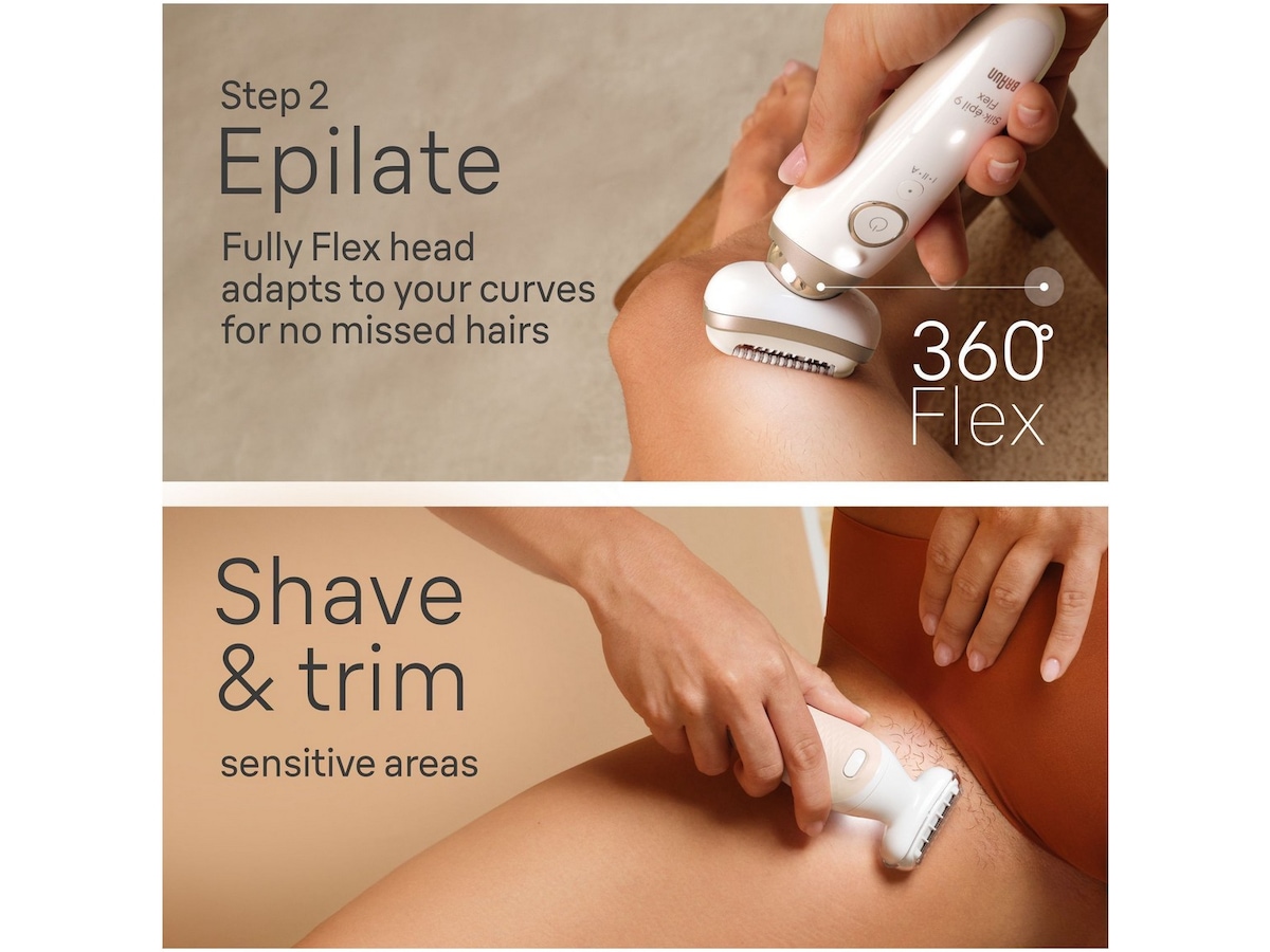 Braun Silk-épil 9 Flex 3S SkinSpa Epilator SES9-481 (hvid/guld) Epilator & IPL-hårfjerning