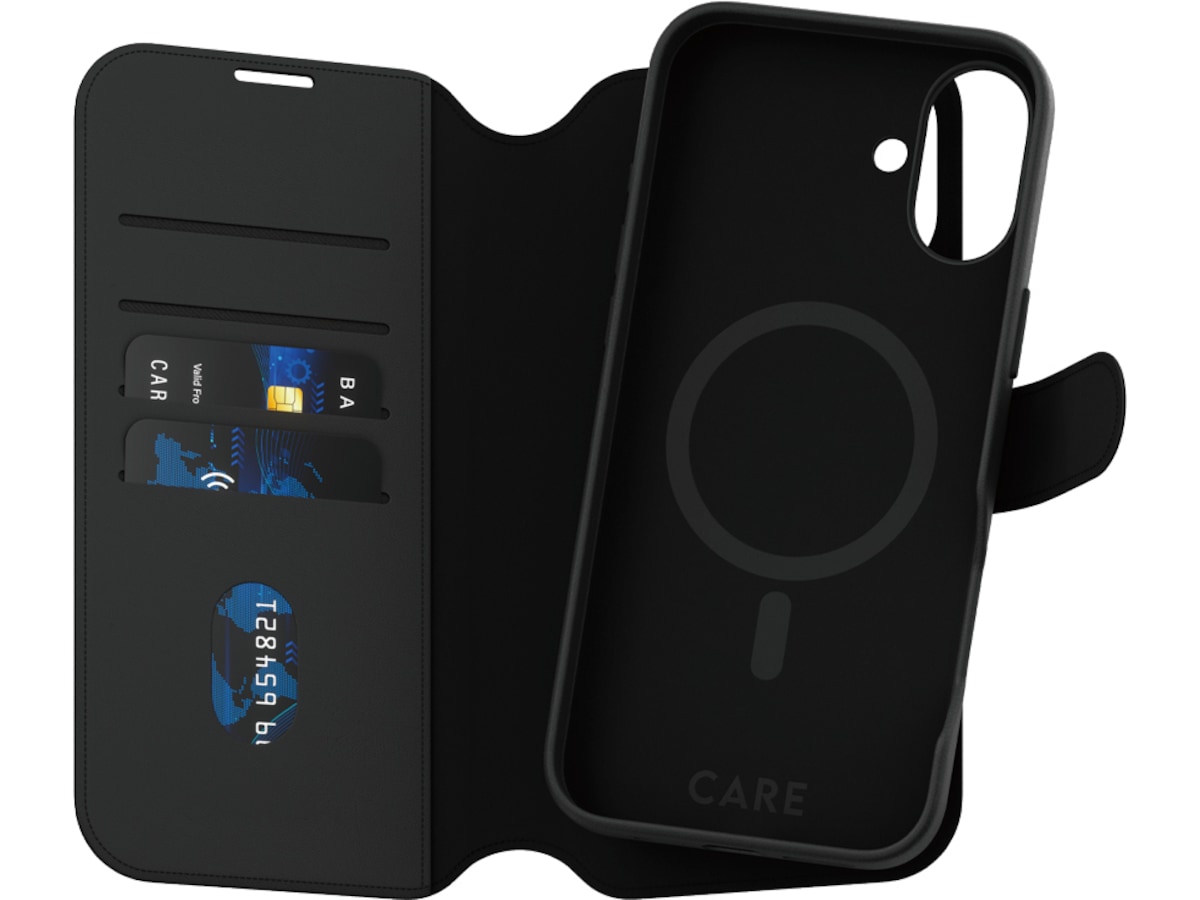 PanzerGlass CARE iPhone 16 Plus Tango 2-i-1 Wallet cover (sort) Mobilcover