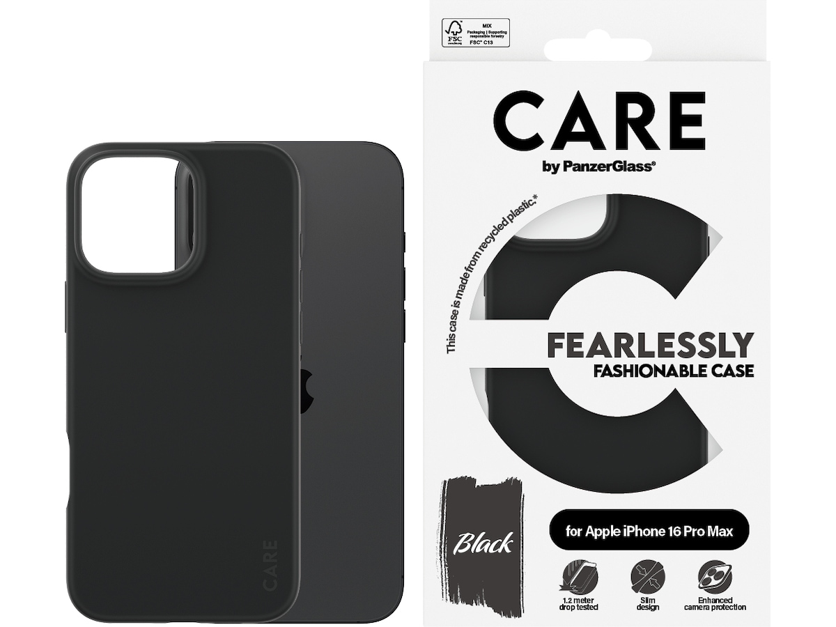 PanzerGlass CARE iPhone 16 Pro Max Fashion cover (sort) Mobilcover
