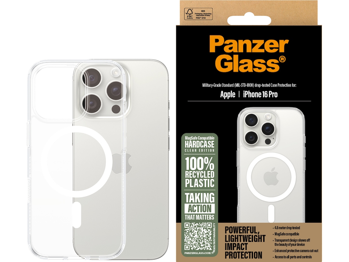 PanzerGlass iPhone 16 Pro HardCase cover (gennemsigtig) Mobilcover