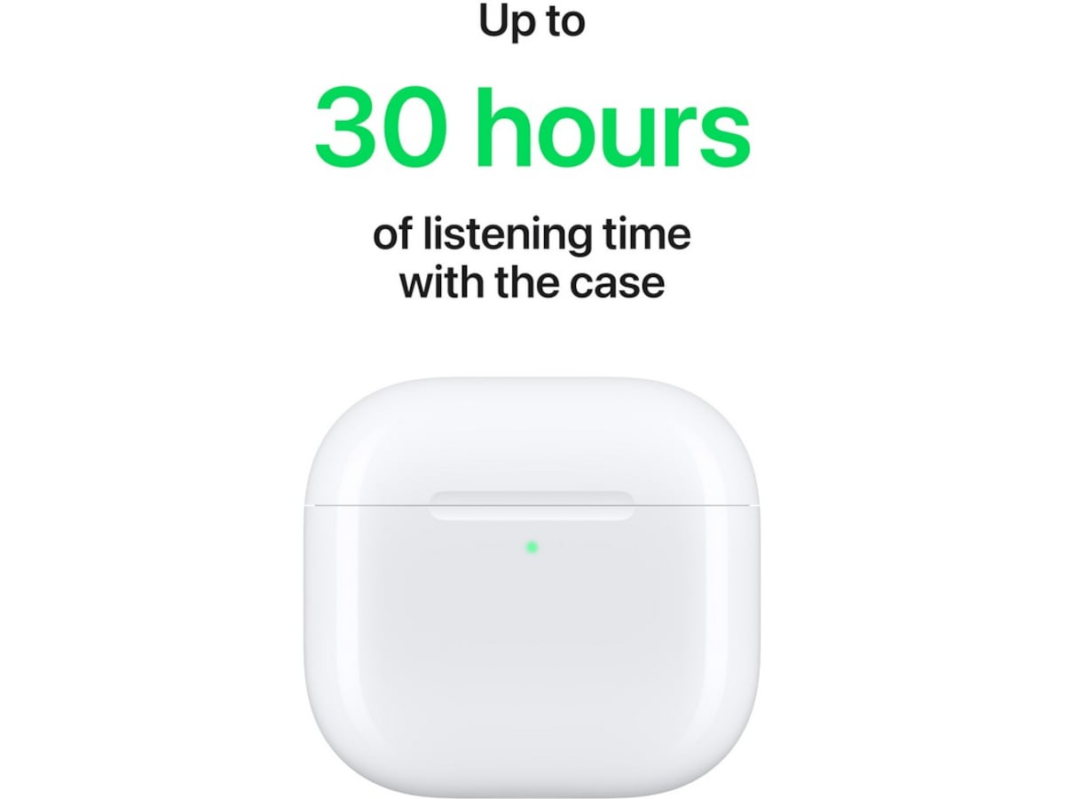 Apple AirPods 4 Trådløse høretelefoner, Earbuds (hvid) In-ear høretelefoner