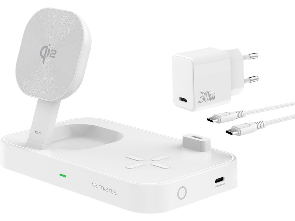 4smarts Qi2 Charging Station Trident (hvid) Mobilopladere