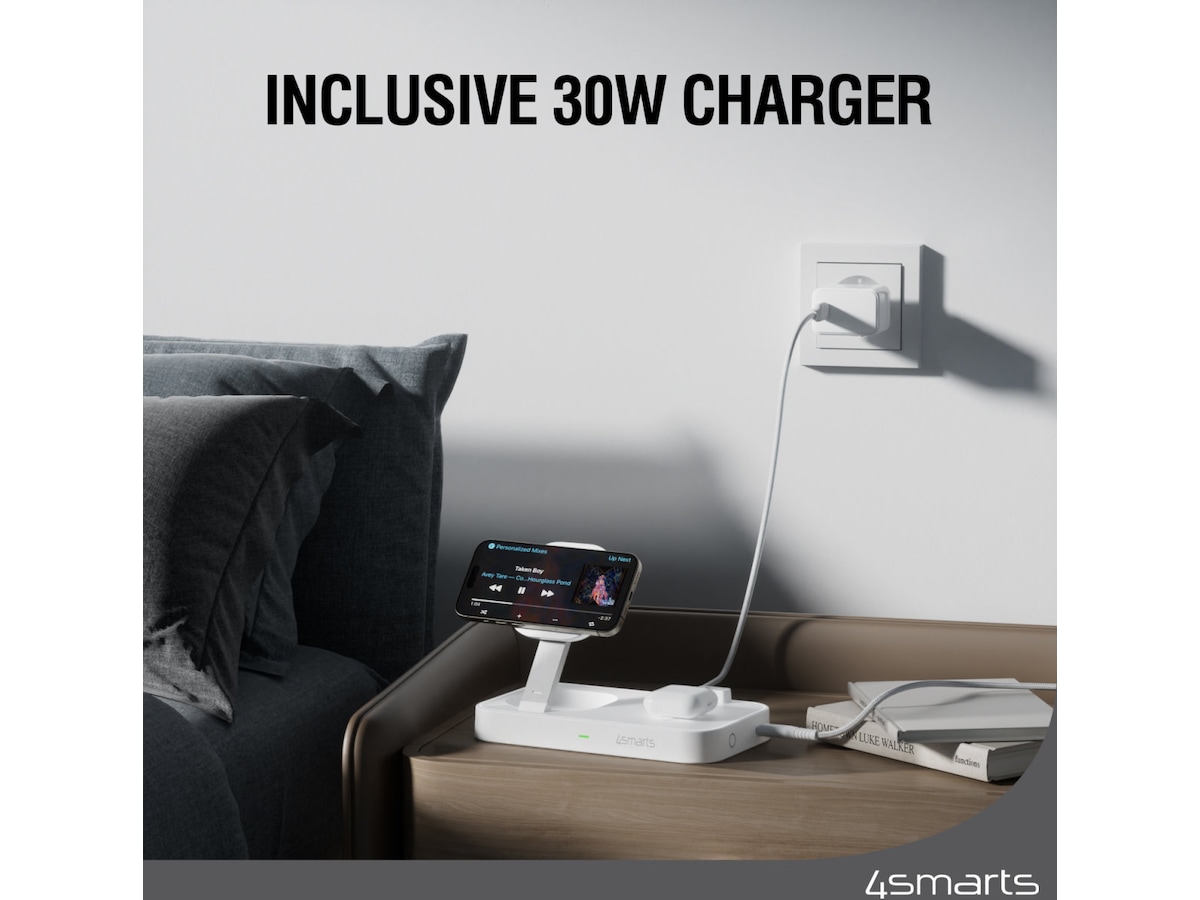 4smarts Qi2 Charging Station Trident (hvid) Mobilopladere