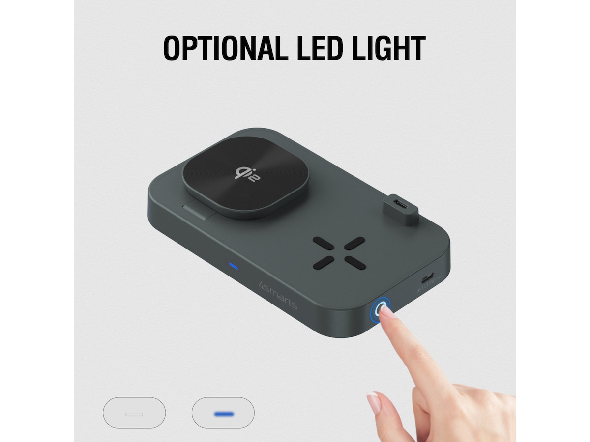 4smarts Qi2 Charging Station Trident (sort) Mobilopladere