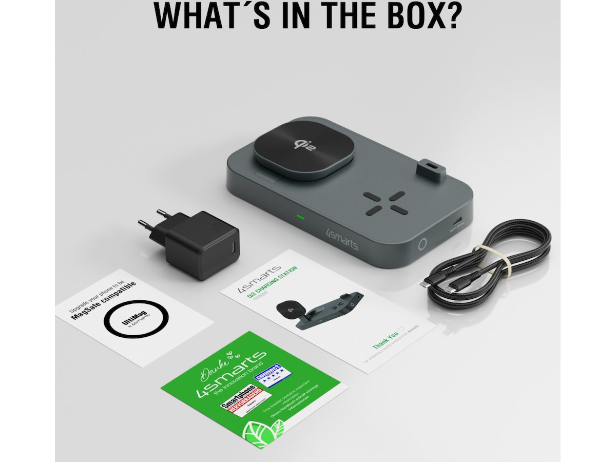 4smarts Qi2 Charging Station Trident (sort) Mobilopladere