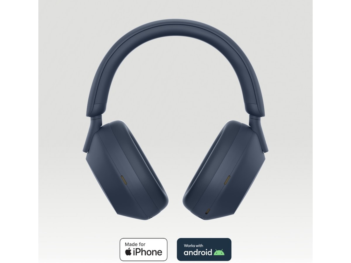 Sony WH-1000XM5 trådløse hodetelefoner, Over-Ear (blå) Høretelefoner