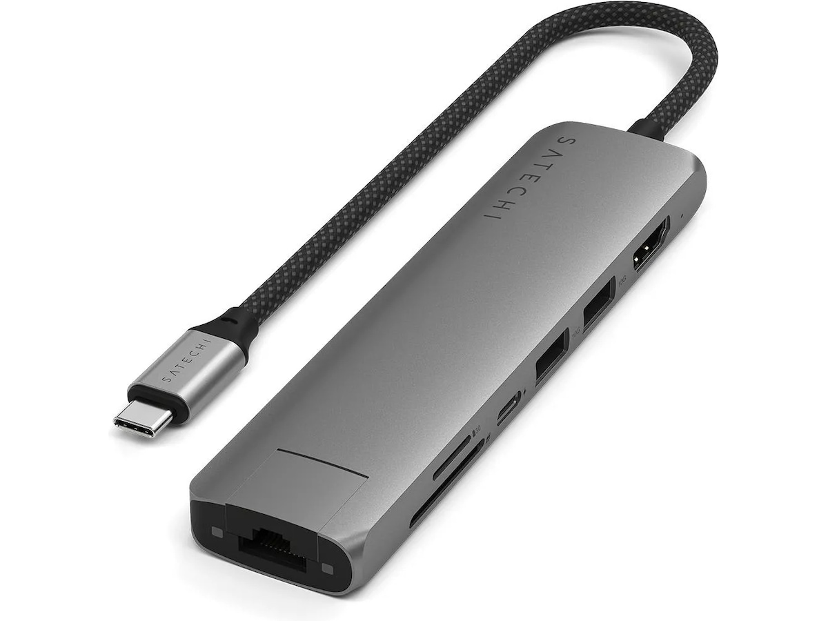 Satechi 7-i-1 Slim Multiport docking (space grey) Dockingstation og USB-hub