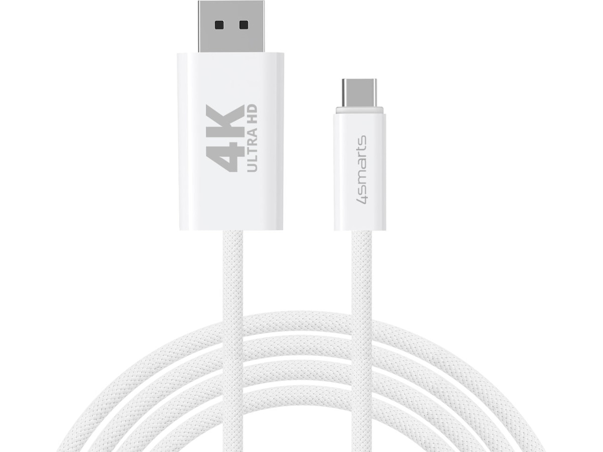 4smarts USB-C til Displayport kabel 2m (hvid) USB-kabler