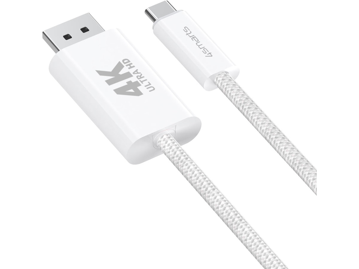 4smarts USB-C til Displayport kabel 2m (hvid) USB-kabler