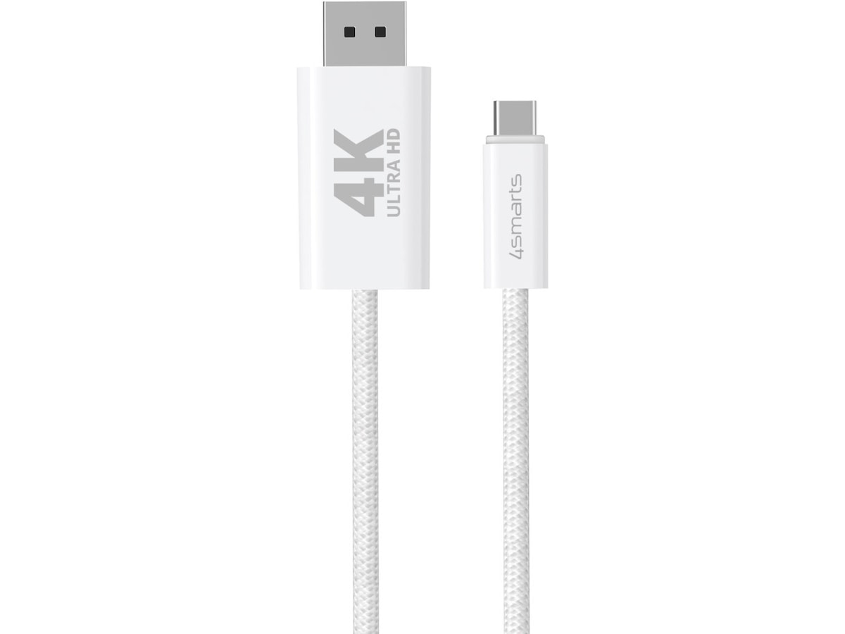 4smarts USB-C til Displayport kabel 2m (hvid) USB-kabler