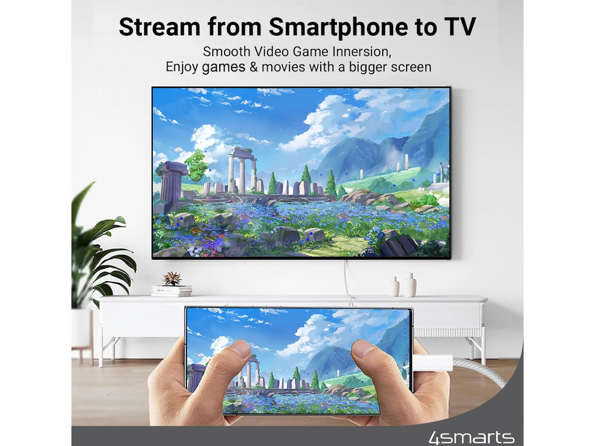 4smarts USB-C til Displayport kabel 2m (hvid) USB-kabler