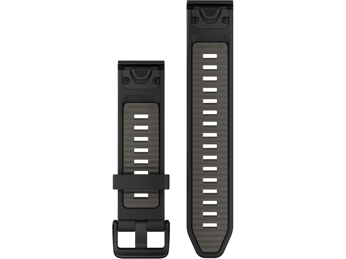 Garmin QuickFit Silikonerem 20mm (sort/grå) Rem