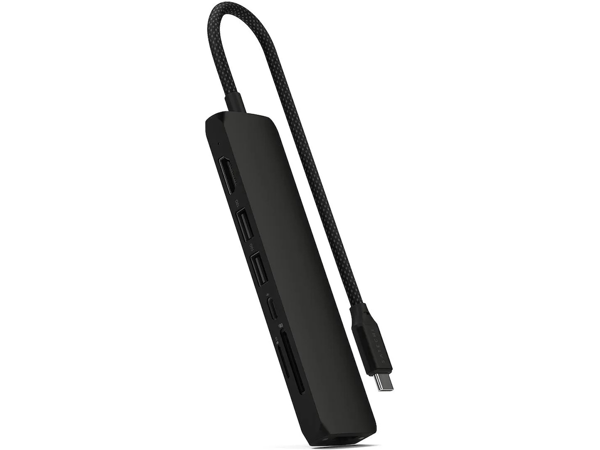 Satechi 7-i-1 Slim Multiport docking (sort) Dockingstation og USB-hub