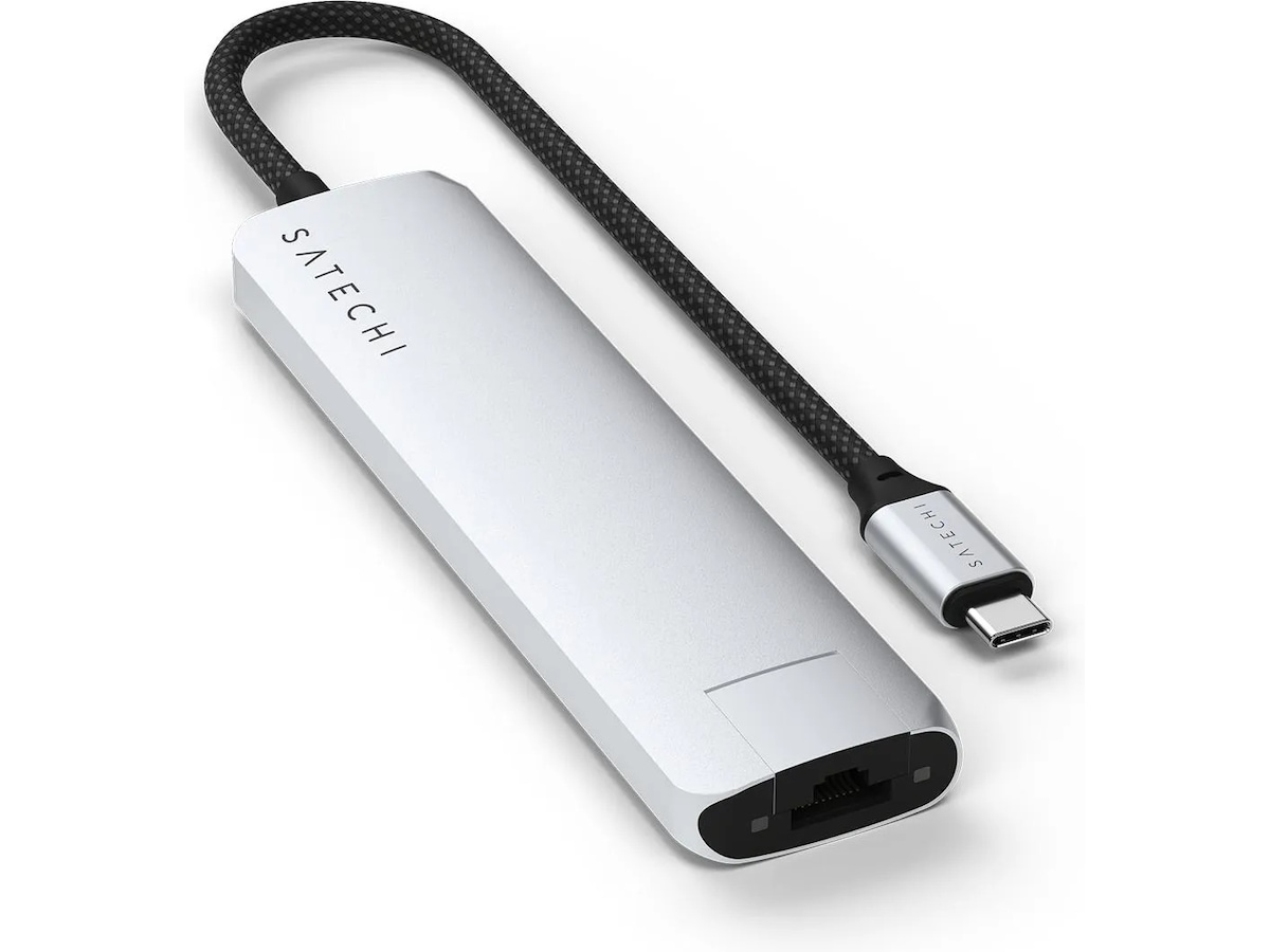 Satechi 7-i-1 Slim Multiport docking (sølv) Dockingstation og USB-hub