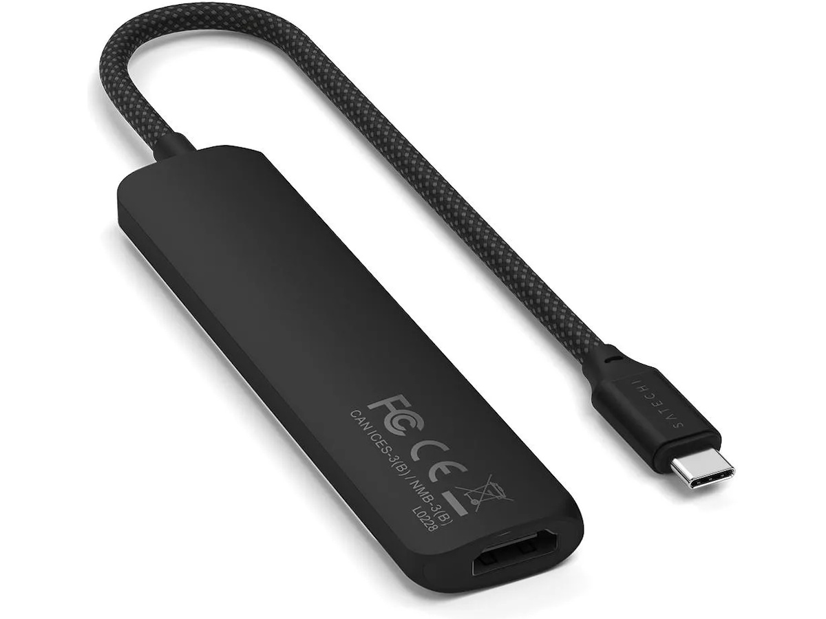 Satechi 6-i-1 Slim Multiport docking (sort) Dockingstation og USB-hub