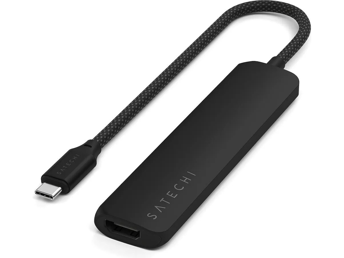 Satechi 6-i-1 Slim Multiport docking (sort) Dockingstation og USB-hub