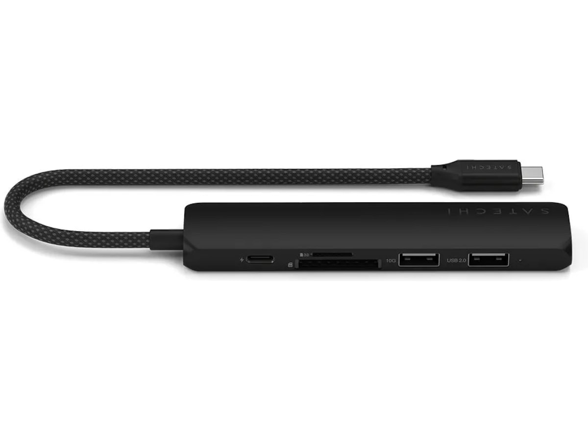 Satechi 6-i-1 Slim Multiport docking (sort) Dockingstation og USB-hub