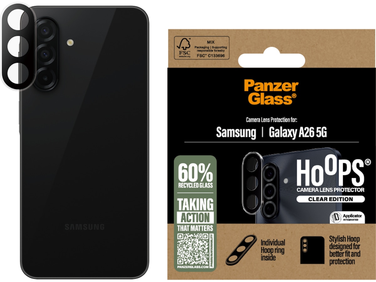 PanzerGlass Galaxy A26 5G Hoops linsebeskytter (gennemsigtig) Skærmbeskyttelse mobiltelefon