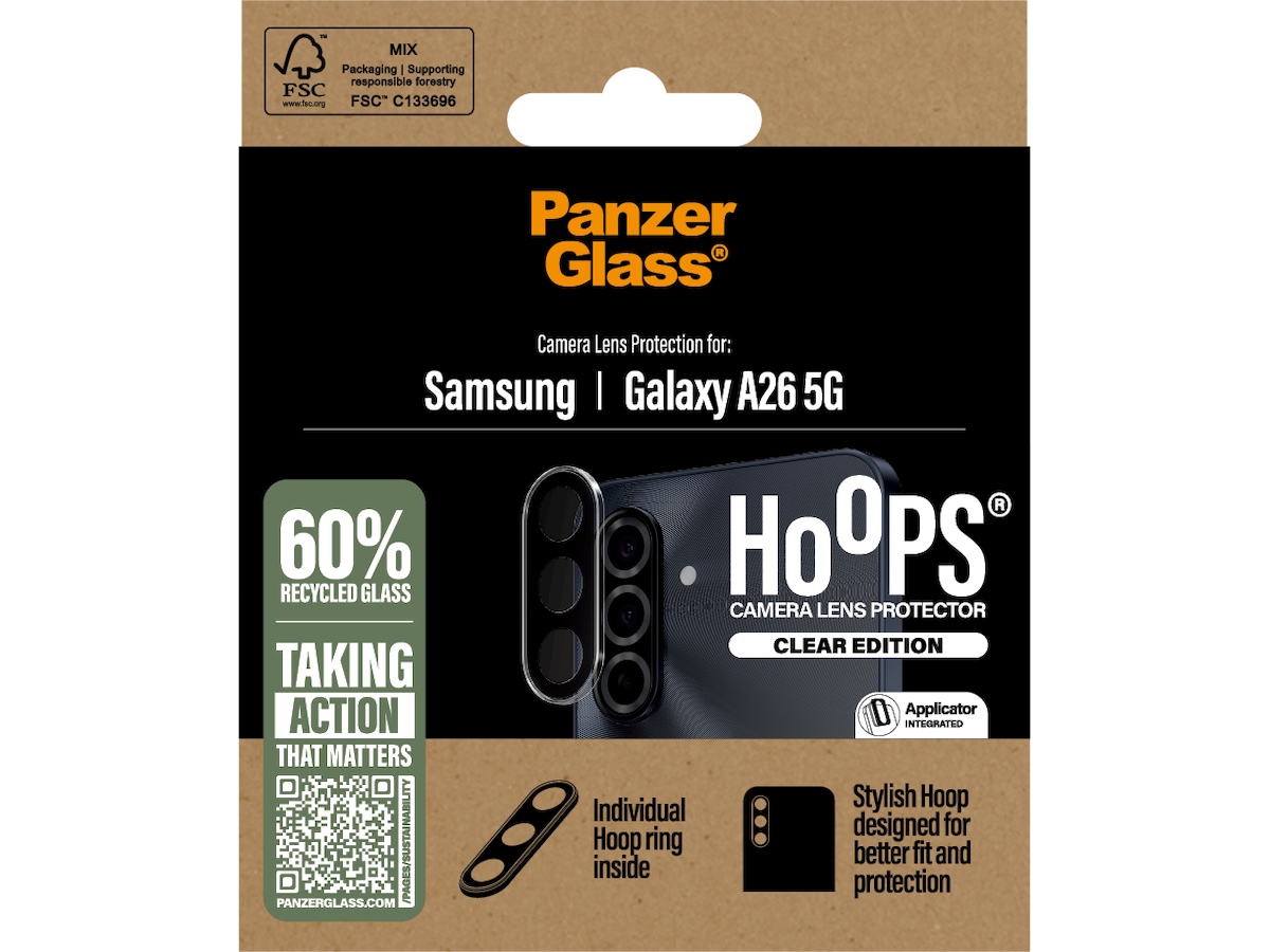 PanzerGlass Galaxy A26 5G Hoops linsebeskytter (gennemsigtig) Skærmbeskyttelse mobiltelefon