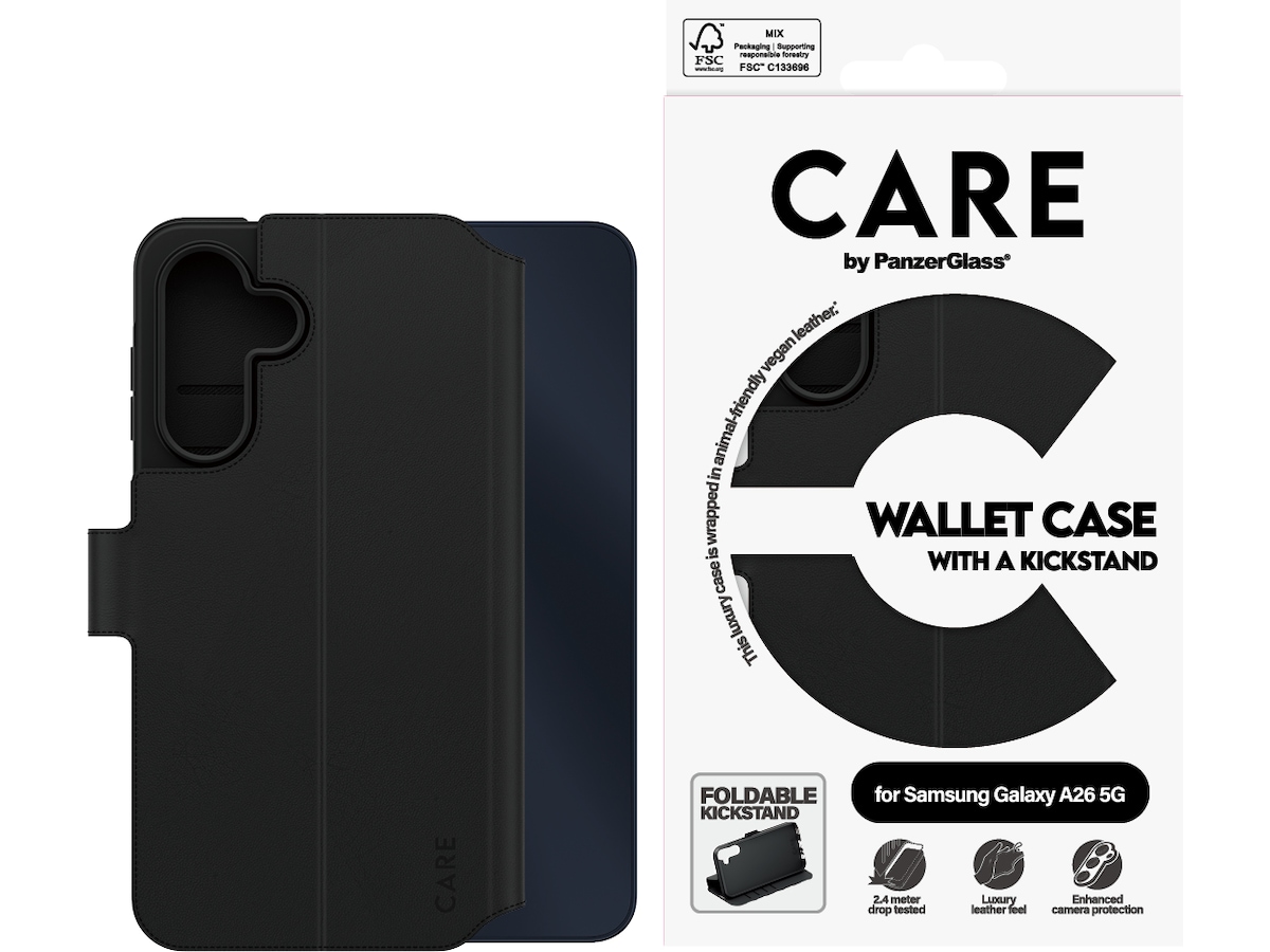 PanzerGlass CARE Galaxy A26 5G Feature wallet cover (sort) Mobilcover