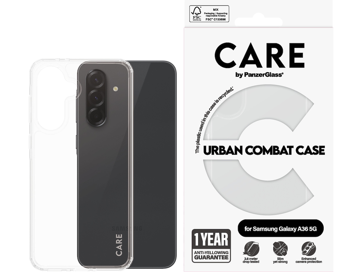 PanzerGlass CARE Galaxy A36 5G Urban Combat deksel (gennemsigtig) Mobilcover