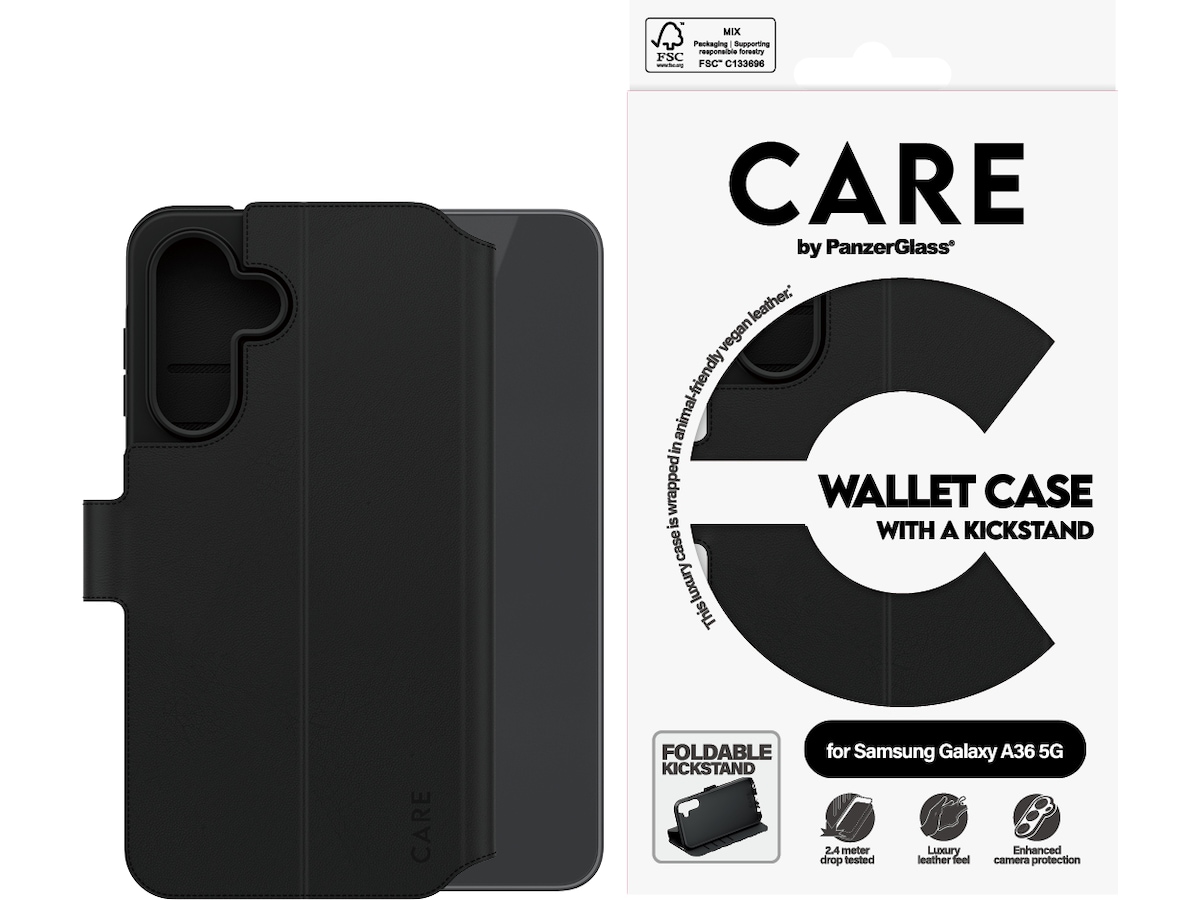 PanzerGlass CARE Galaxy A36 5G Feature wallet cover (sort) Mobilcover