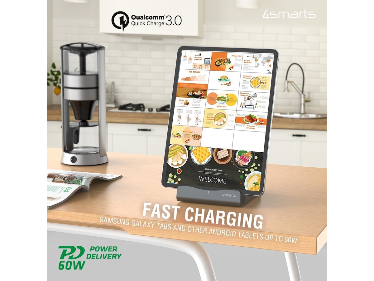 4smarts 60W USB-C opladningsstation (sort) Ladestation