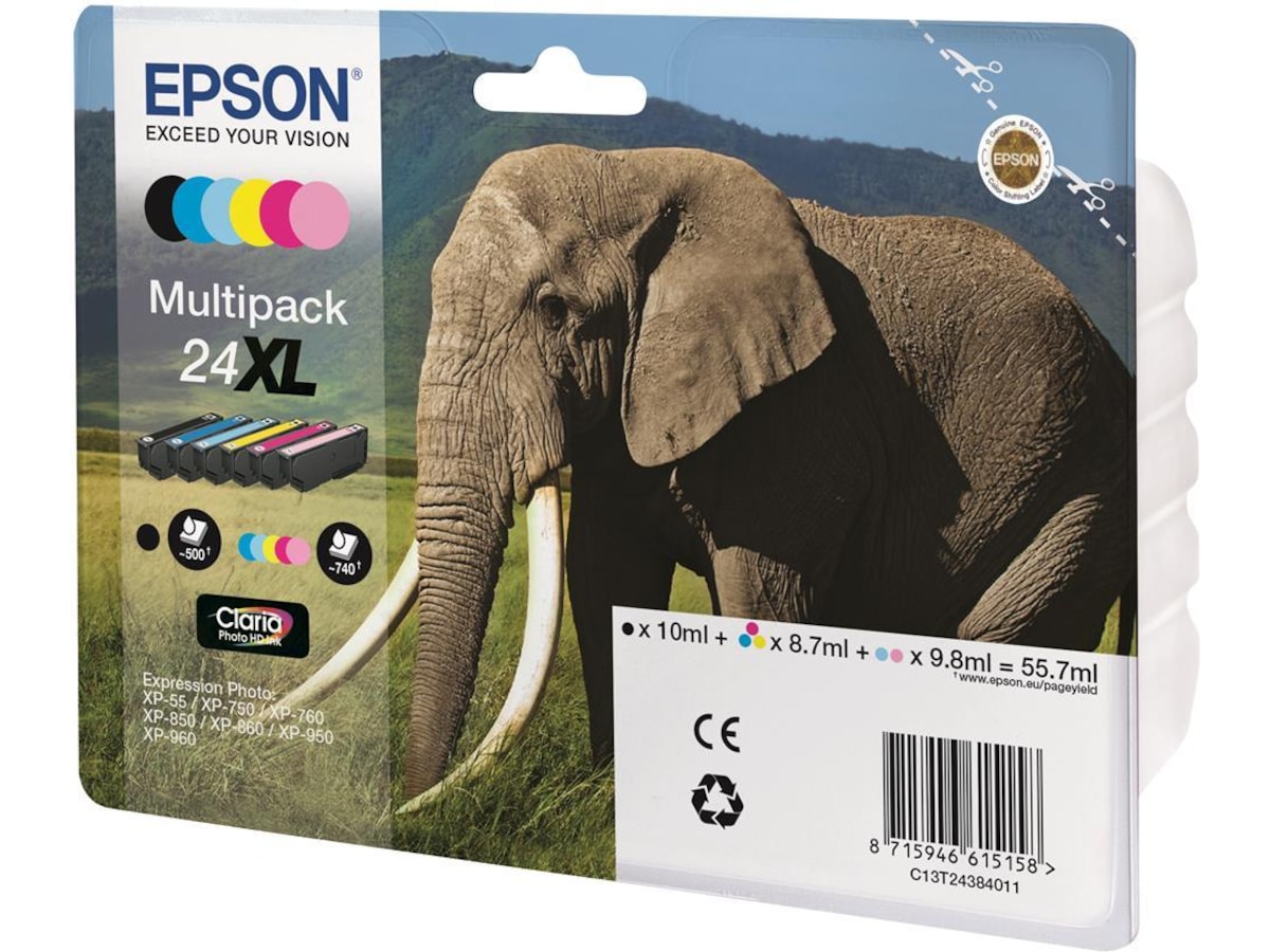 Epson Blæk 24XL Multipack 6-pack Blækpatroner
