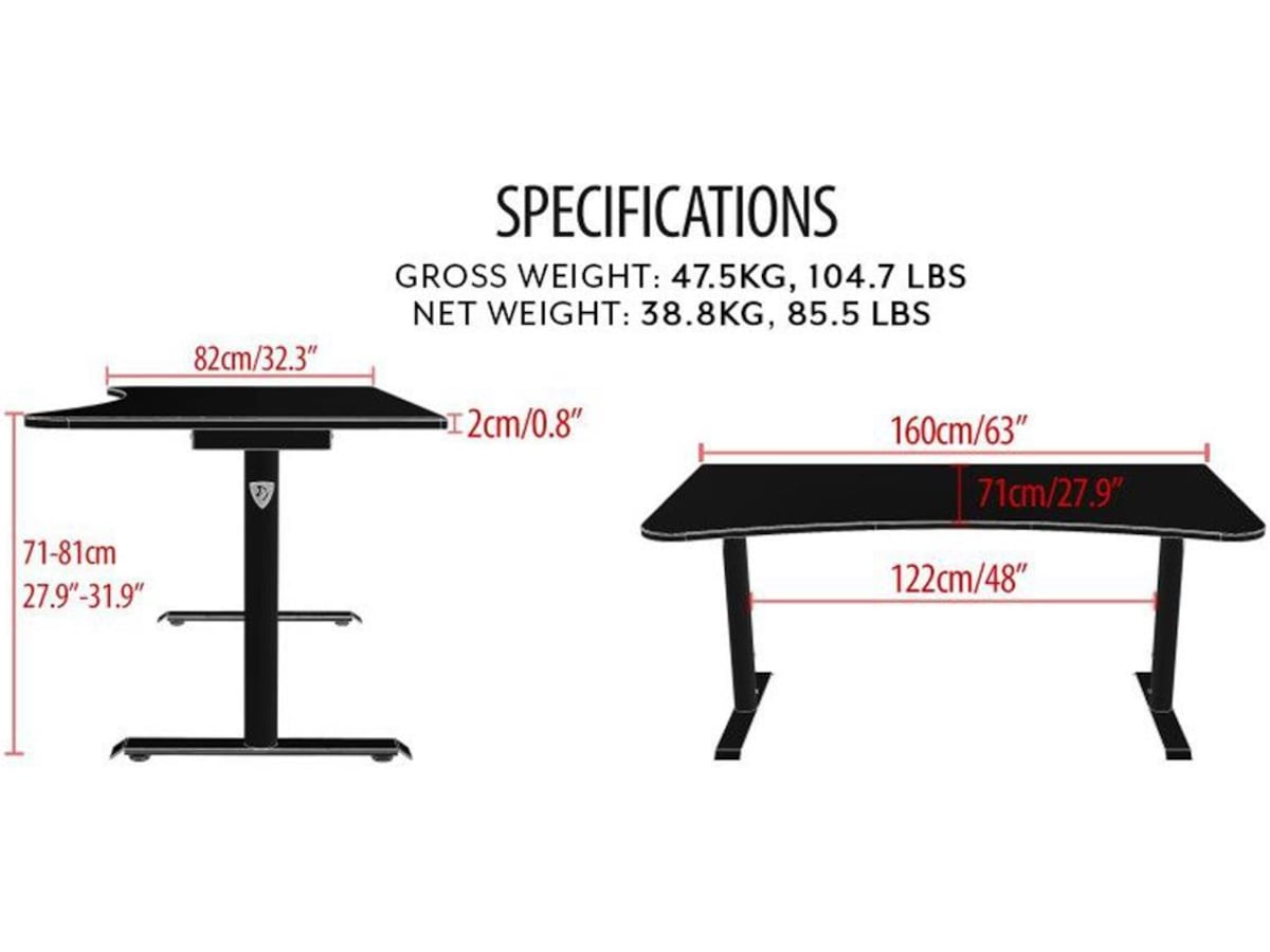 Arozzi Arena Gaming Desk (rød/sort) Gamingdesk