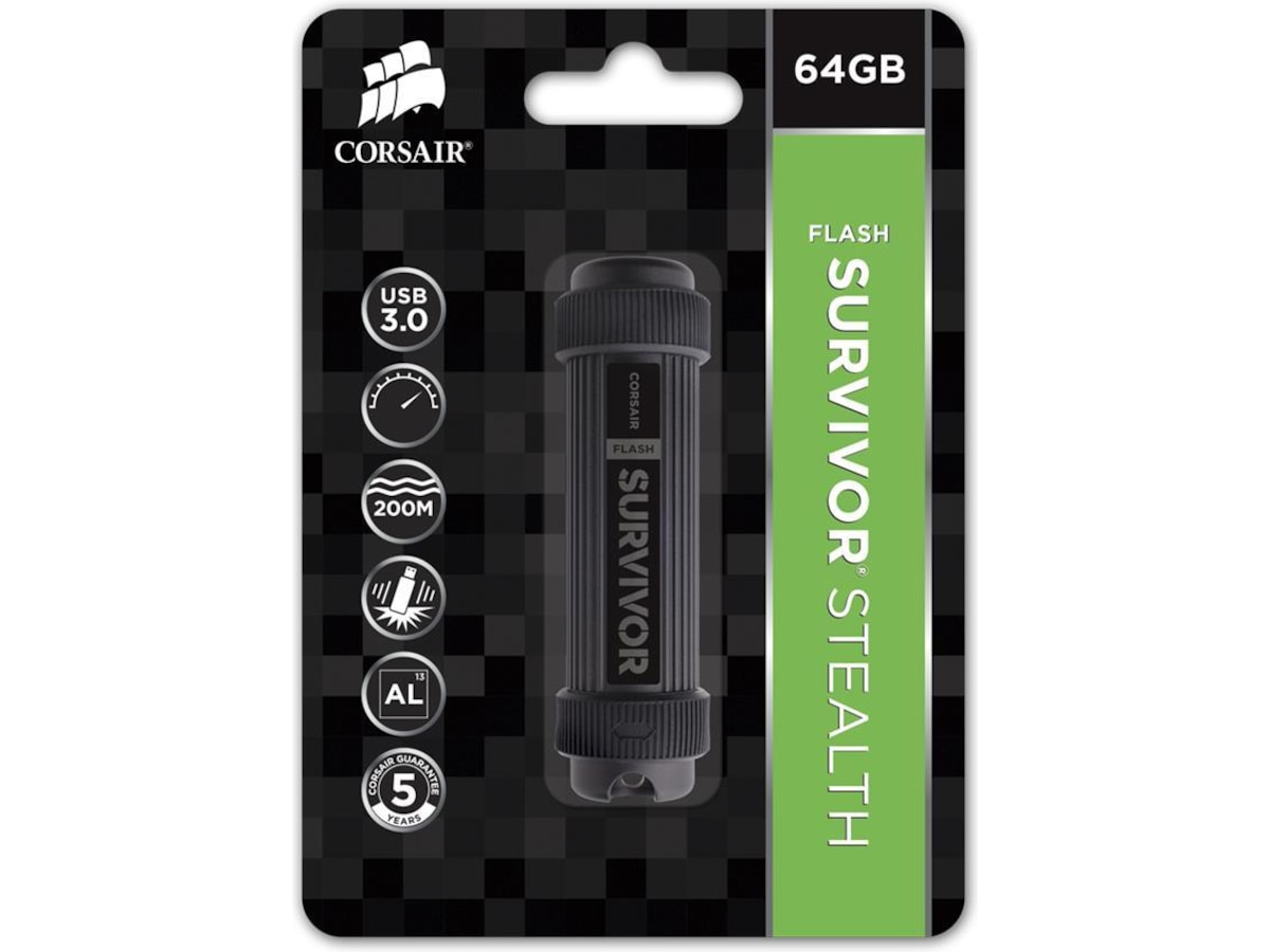 Corsair Flash Survivor Stealth 64GB USB-Hukommelse