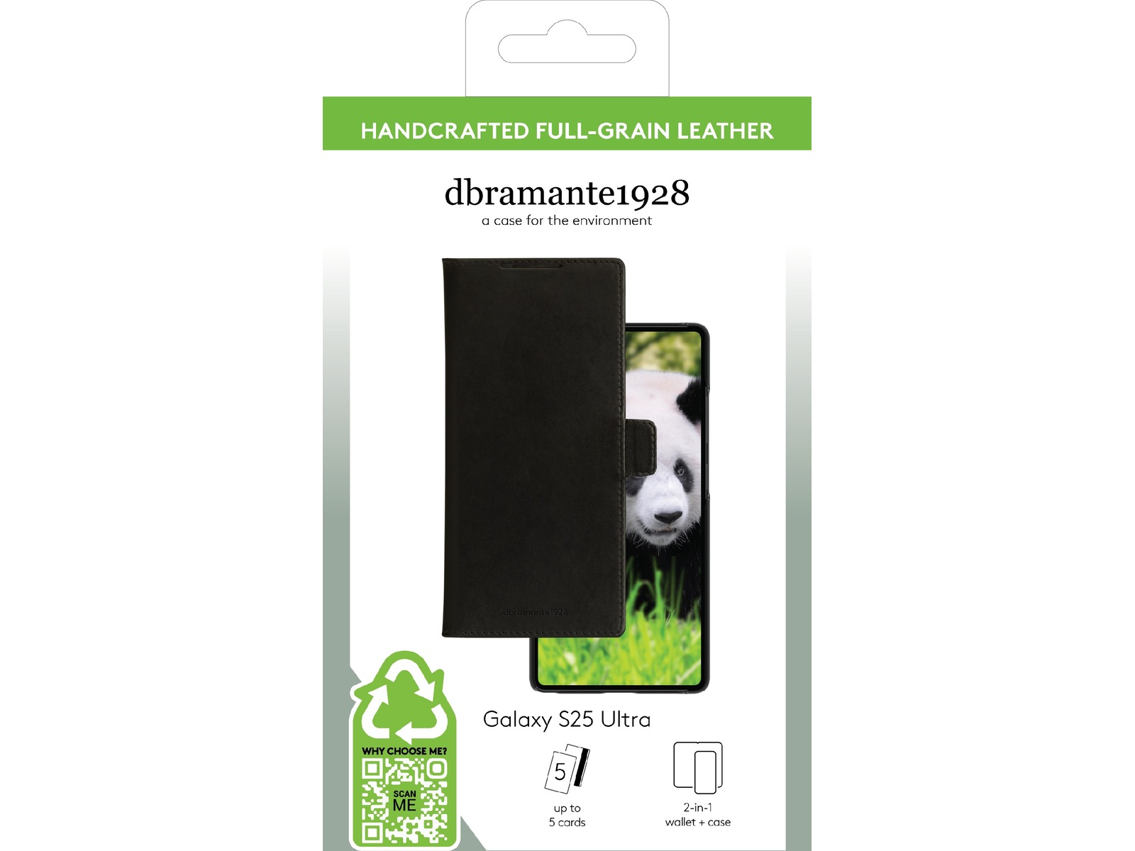 dbramante1928 Galaxy S25 Ultra Lynge 2-i-1 Wallet cover (sort) Mobilcover