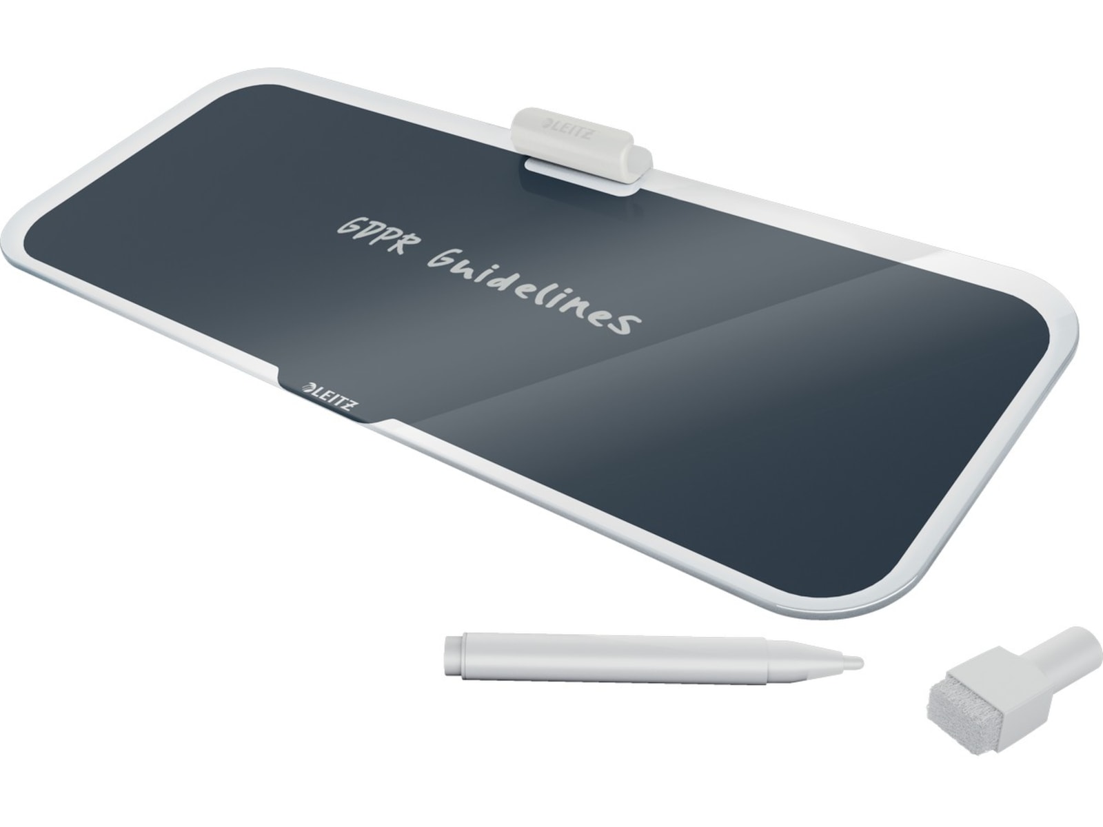 Leitz Cosy Skrivebordsblok med whiteboard glasoverflade - fløjlsgrå Whiteboards
