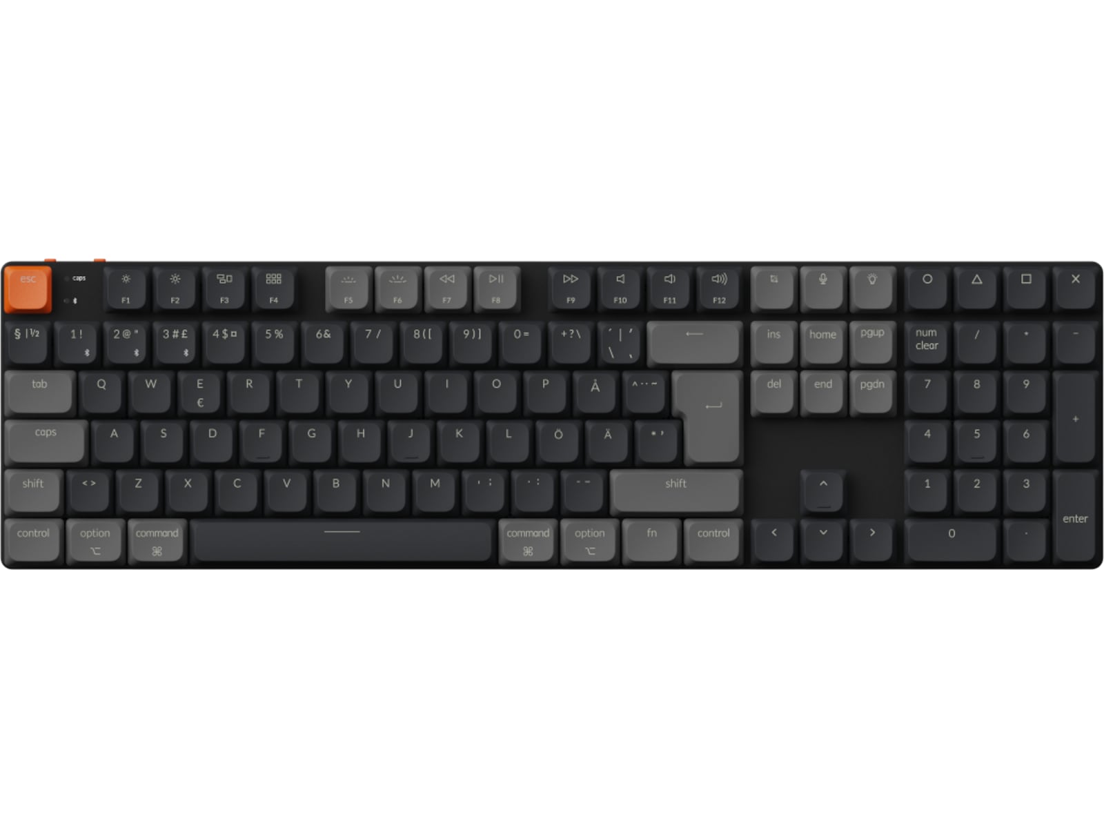 Keychron K5 V2 RGB Aluminium Hot Swap QMK Low Profile 2.0 Red trådløst tastatur Gamingkeyboard