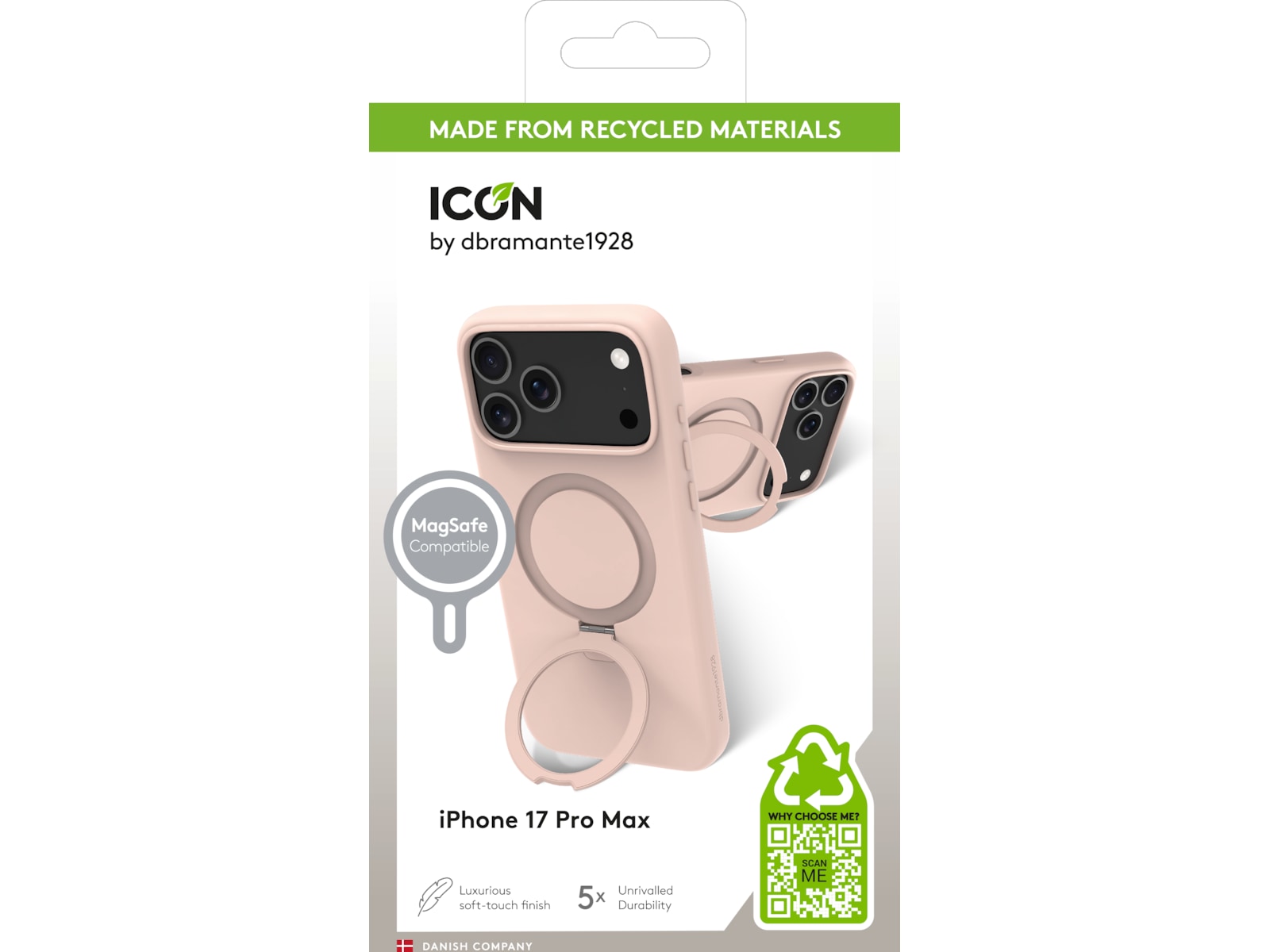 dbramante1928 iPhone 17 Pro Max Roskilde læder cover (pink sand) Mobilcover