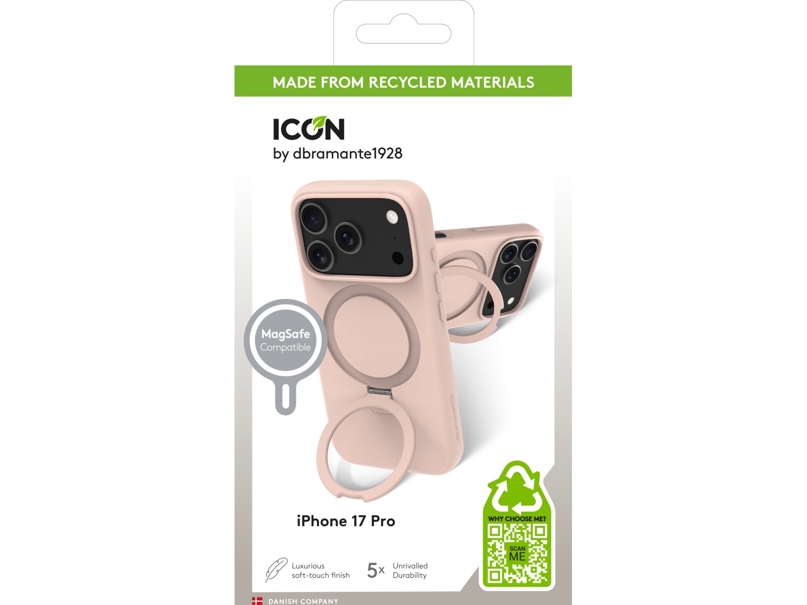 dbramante1928 iPhone 17 Pro Roskilde læder cover (pink sand) Mobilcover